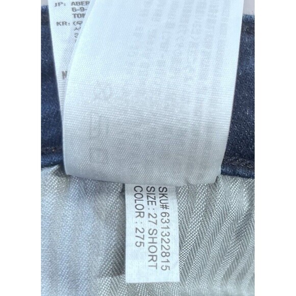 Abercrombie & Fitch Harper Jeans Size 27 Low Rise Ankle Dark Wash Women's - Picture 8 of 13